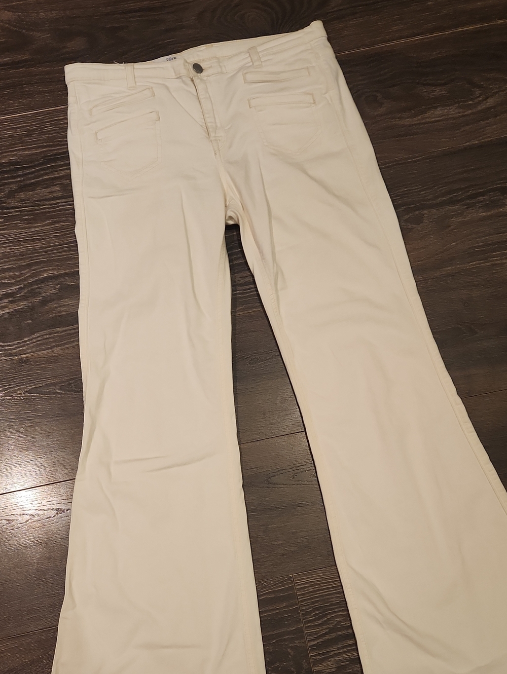 ❤️ GAP HIGH RISE WIDE LEG TROUSER JEANS, IVORY, 8 (29) - Picture 5 of 7